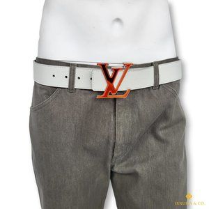 Louis Vuitton Men's White Leather LV Prism 40MM Belt
